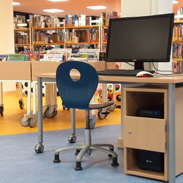 Arbeitsplatz in der Kinderbibliothek in Lebenstedt