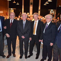 Von links: Dr. Hendrik Gröttrup, Helmut Knebel, Hermann Struck, Frank Klingebiel, Rudolf Rückert, Detlef Engster