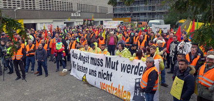 Die Demonstranten protestieren gegen Schacht Konrad.