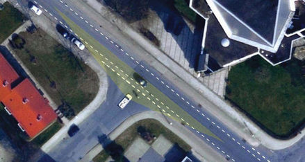 Luftbildaufnahme der Friedrich-Ebert-Straße