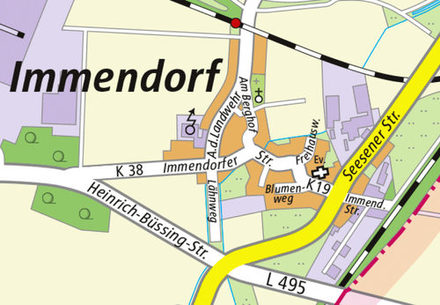 Stadtplan vom Stadtteil Immendorf.