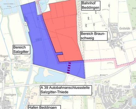 Geplantes Gewerbegebiet der Städte Braunschweig und Salzgitter.