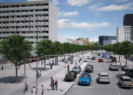 Entwurf der zukünftigen Albert-Schweitzer-Straße.