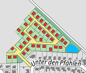 Plan des Baugebiets.