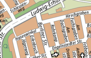 Stadtplanansicht der Berliner Straße und Hirschgraben. Foto: Stadt Salzgitter