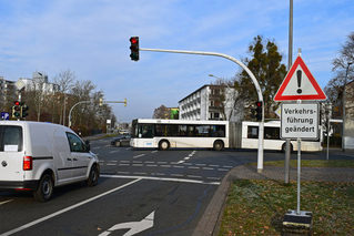 An dieser Ampel an der Abbiegespur von der Kattowitzer Straße in die Joachim-Campe-Straße wurde der Grün-Pfeil entfernt. Foto: Stadt Salzgitter