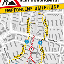 Ab dem 29. Juni wird an der Querung Neißestraße gebaut.