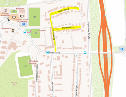 Stadtplanausschnitt.