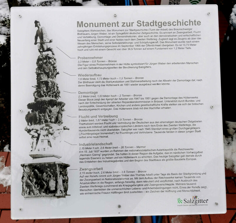 Die neue Erklärtafel am Monument für Stadtgeschichte.