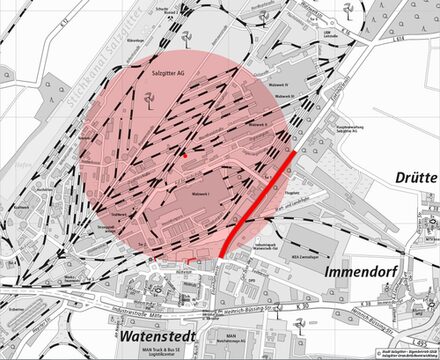 Karte des gesperrten Bereiches