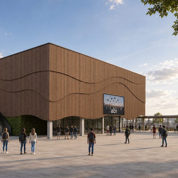 Planungsbild Außenansicht Aula Gymnasium Salzgitter-Bad
