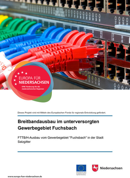 Plakat für die Telekom-Baustelle Gewerbegebiet Fuchsbach